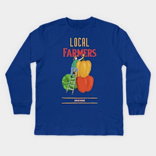 Farmers Market Buy Local  Small Farmer Kids Long Sleeve T-Shirt